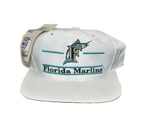Vintage MLB Florida Marlins The Game Split Bar Twill Snapback Cap / Hat